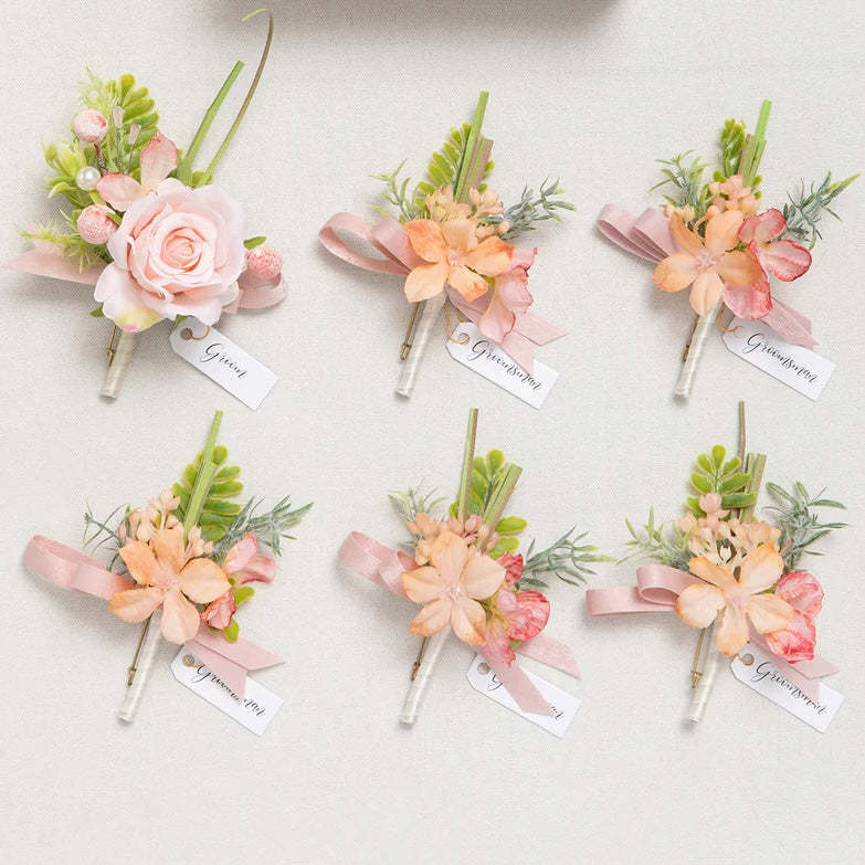Floral Boutonnière Set 6 Pack - Romance