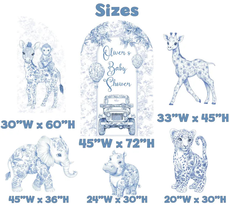 Backdrop Set - Blue Toile v2