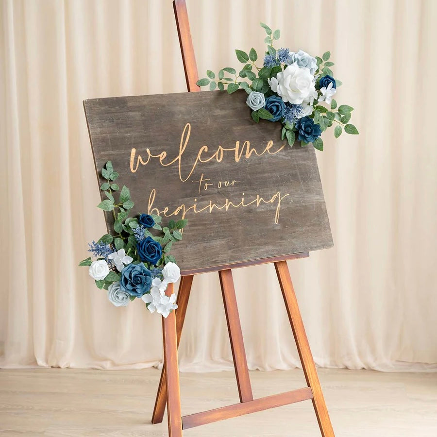 Floral Sign Decor - Azure