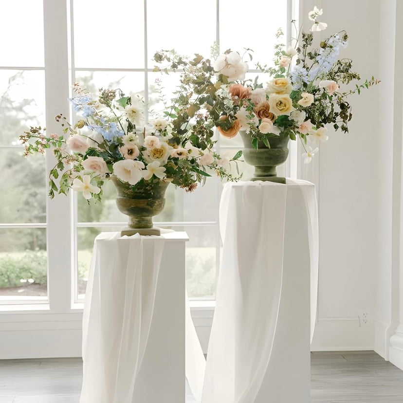 Pedestal Stand Set 3 Pack - White Squared