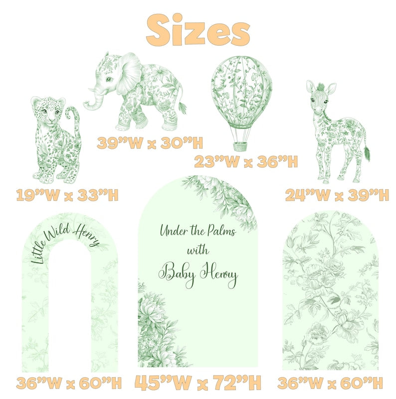 Backdrop Set - Green Toile