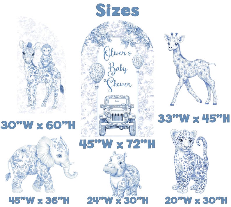 Backdrop Set - Blue Toile v2