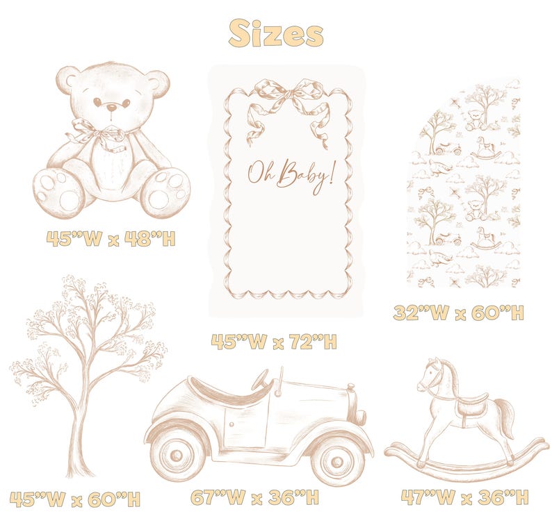 Backdrop Set - Brown Toile