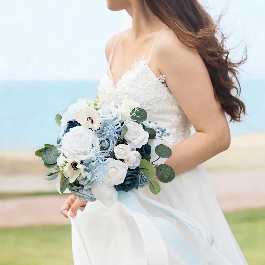 Floral Bridal Bouquet - Azure