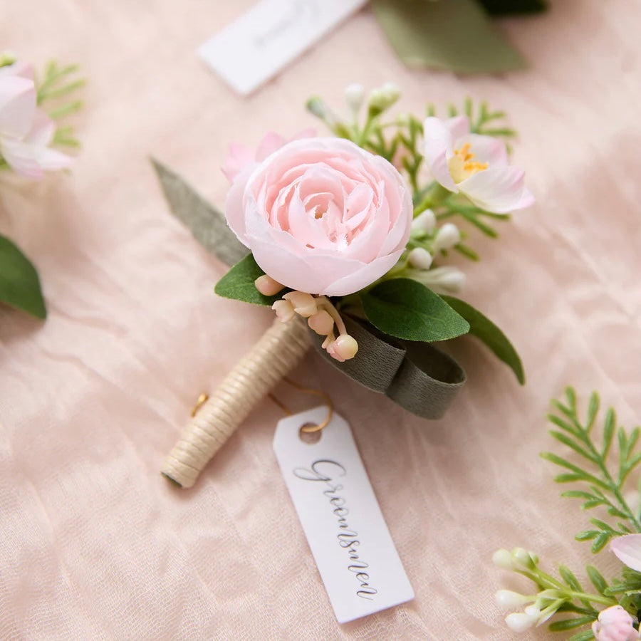 Floral Boutonnière Set 6 Pack - Romance v2