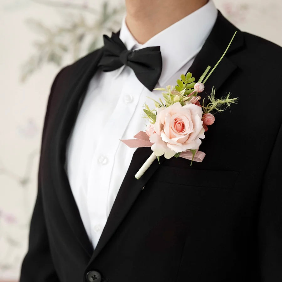 Floral Boutonnière Set 6 Pack - Romance