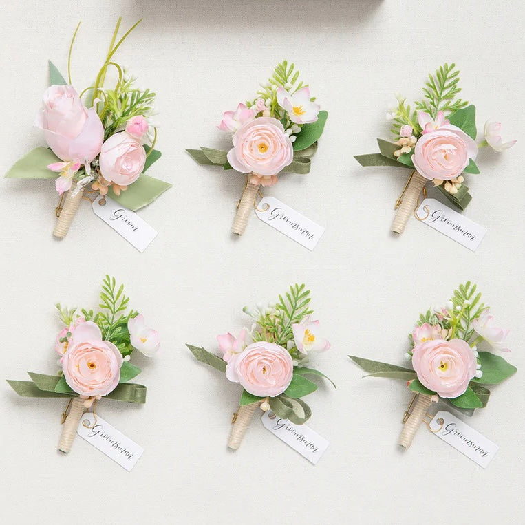Floral Boutonnière Set 6 Pack - Romance v2