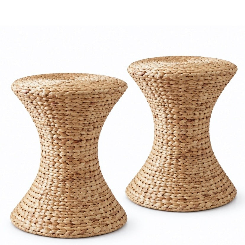 Woven Wicker Table Stand Pedestal Set - Hourglass