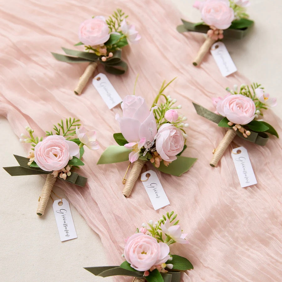 Floral Boutonnière Set 6 Pack - Romance v2