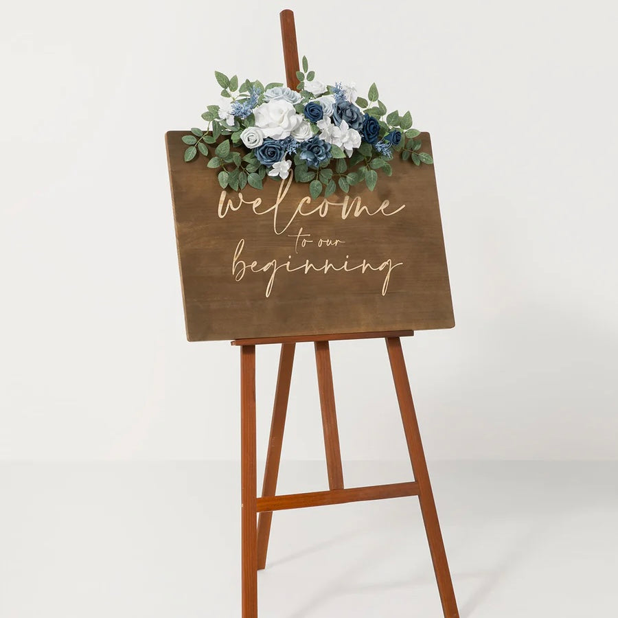 Floral Sign Decor - Azure