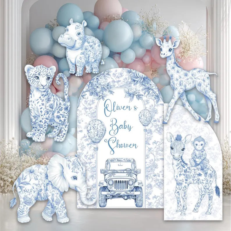 Backdrop Set - Blue Toile v2