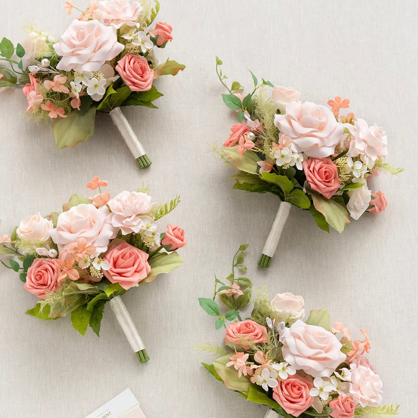 Floral Bridesmaids Bouquet Set 4 Pack - Romance