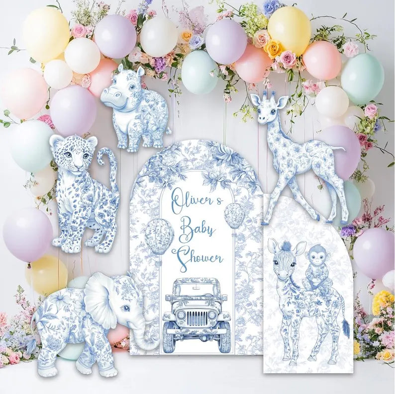 Backdrop Set - Blue Toile v2