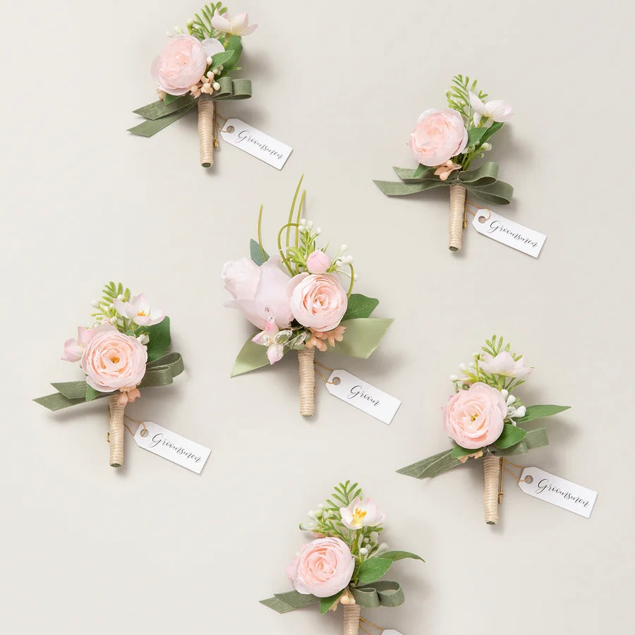 Floral Boutonnière Set 6 Pack - Romance v2