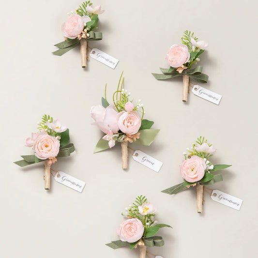 Floral Boutonnière Set 6 Pack - Romance v2