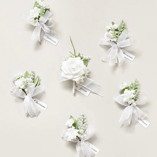 Floral Boutonnière Set 6 Pack - Luxe