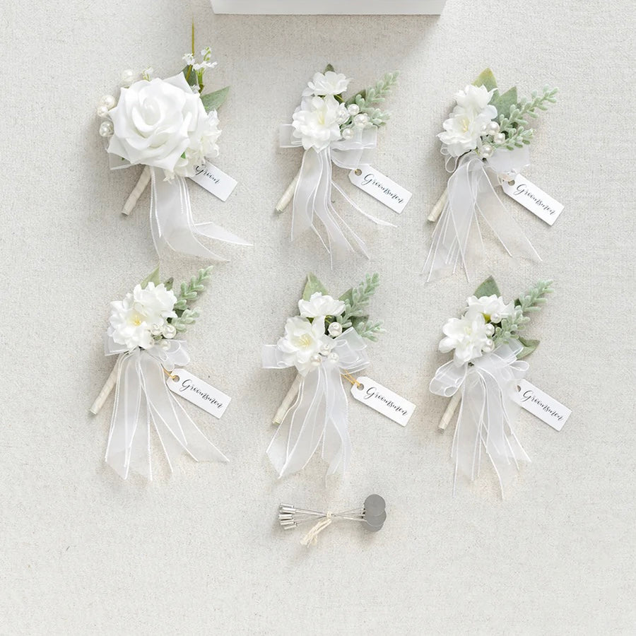 Floral Boutonnière Set 6 Pack - Luxe