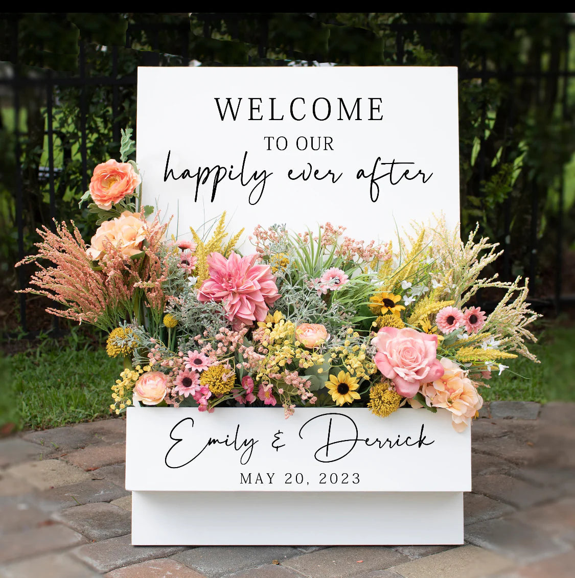 Flower Box Welcome Sign