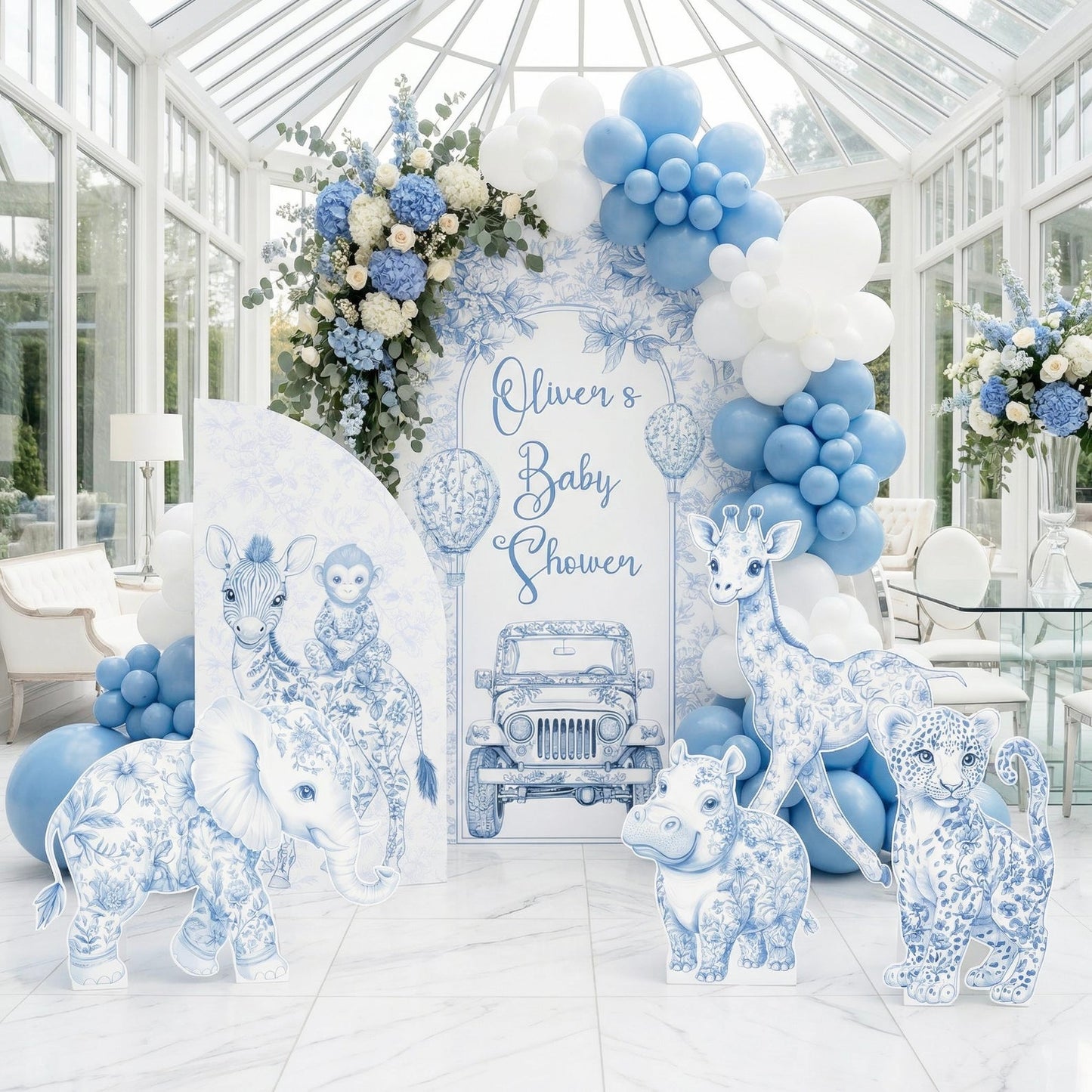 Backdrop Set - Blue Toile v2