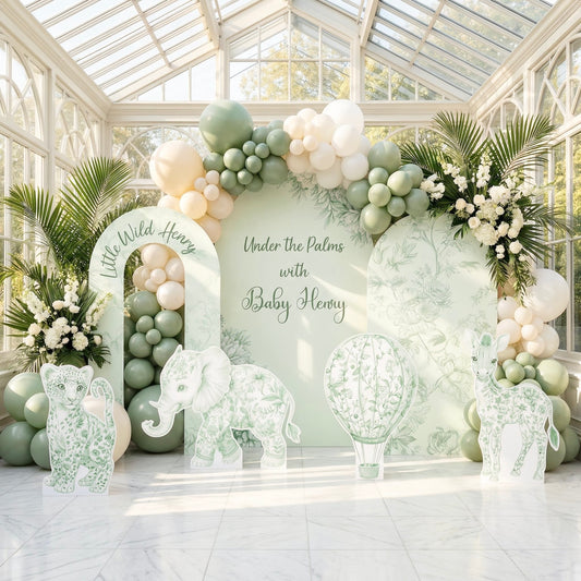 Backdrop Set - Green Toile