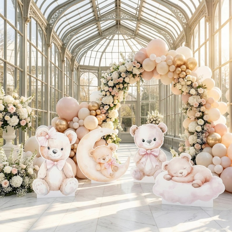 Backdrop Set - Pink Bear
