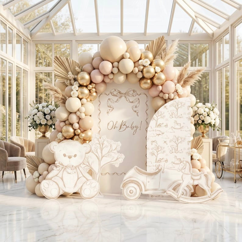 Backdrop Set - Brown Toile